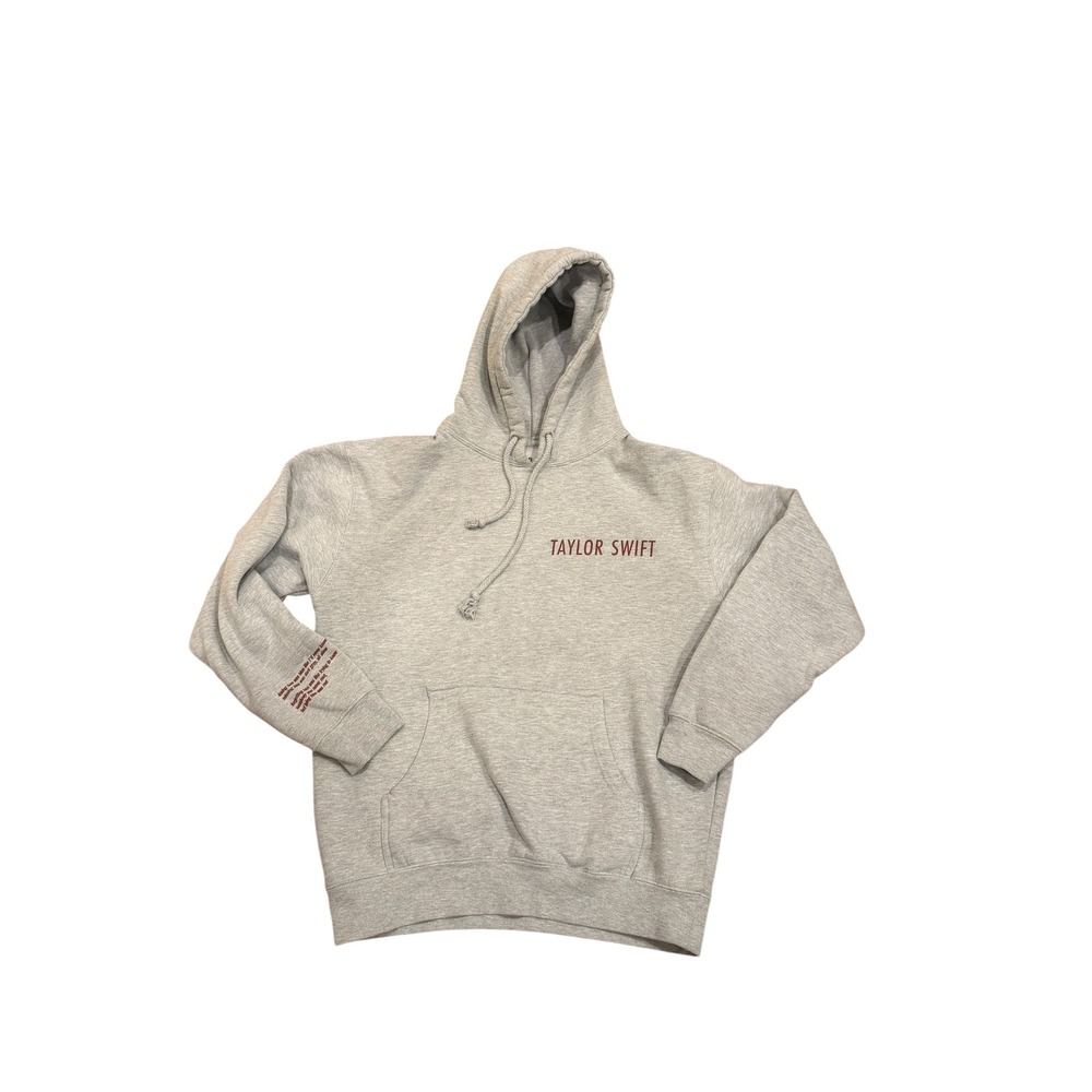 Official Taylor Swift Red (Taylor's Version) Hoodie Gray Graphic Sweatshirt Med